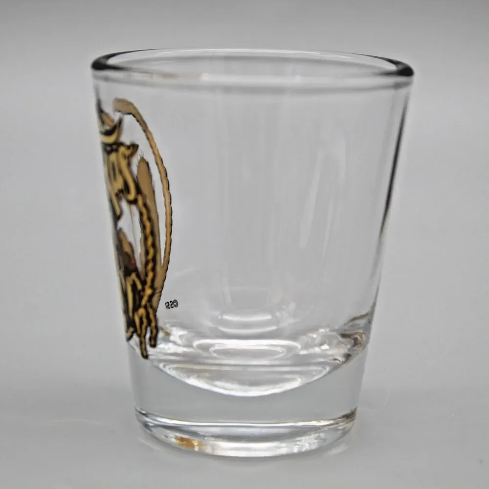 Vintage Texas Shot Glass Boots Cowboy Hat Lasso Cactus Barware